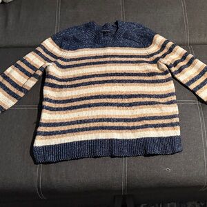 Banana Republic Navy and White Knit Sweater